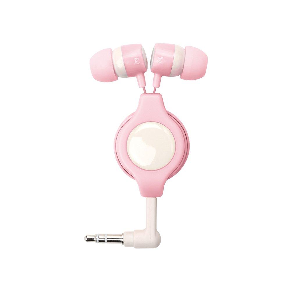 PGA PG-SIH3PK1 (Pink) Stereo In-Ear Headphones, Reel Type