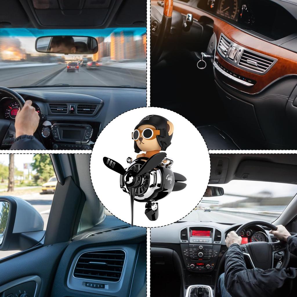 Rotating Car , Teddy Bear Design, Universal Mount, 3.4 X 2.6 Inches (8.6