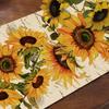 Autumn Sunflower Table Runner Retro Spring Summer Flower Home Kitchen Catering Decoration Seasonal Farmhouse Flower Decoration