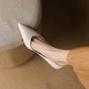 Krazing Pot Sheep Skin Summer Autumn Thin High Heels Party Shoes Women Pointed Toe Concise Shallow Pumps