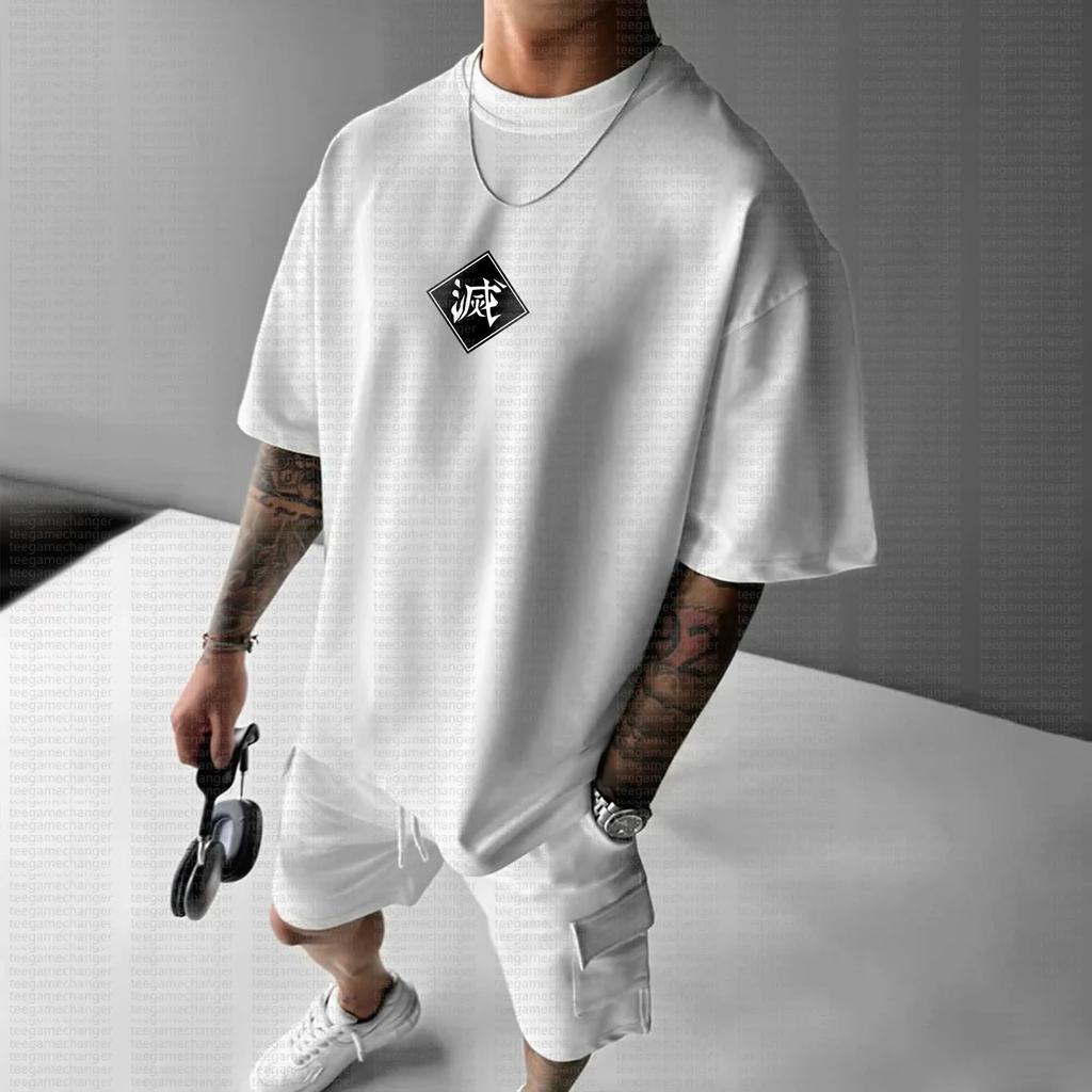 Pokémon Joint Demon Slayer Animation Derivatives Mens and Womens Summer Fashion Oversize TshirtHoodieShorts and Sweatpants