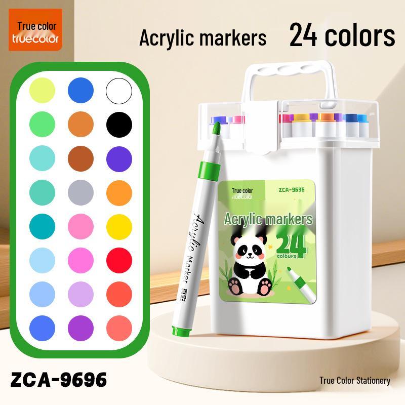 True Color Double-Ended Oil-Based Markers: Quick-Drying Anime Art Set with Hard Tips for Students