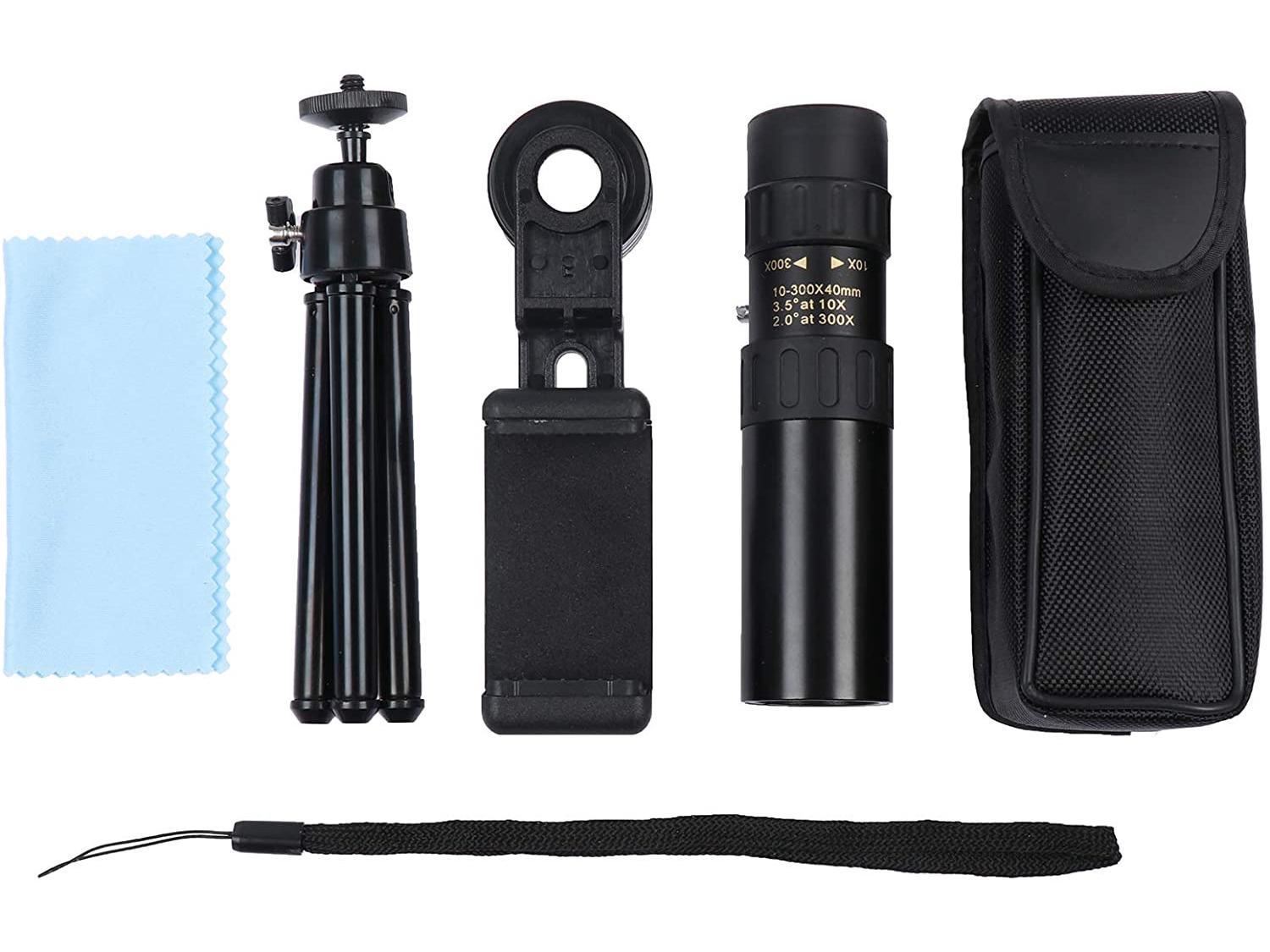 

Металевий Портативний 10-300x40 HD Зум Монокулярний Телескоп для Мобільної Фотографії