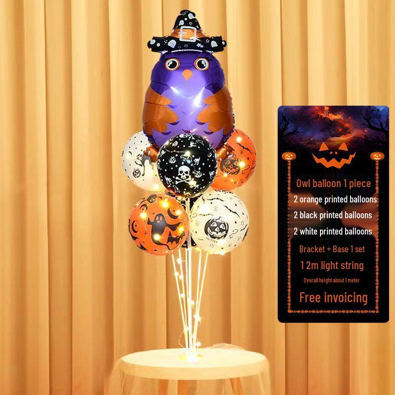 Halloween Pumpkin Skeleton Balloon Columns for Party and Event Decoration