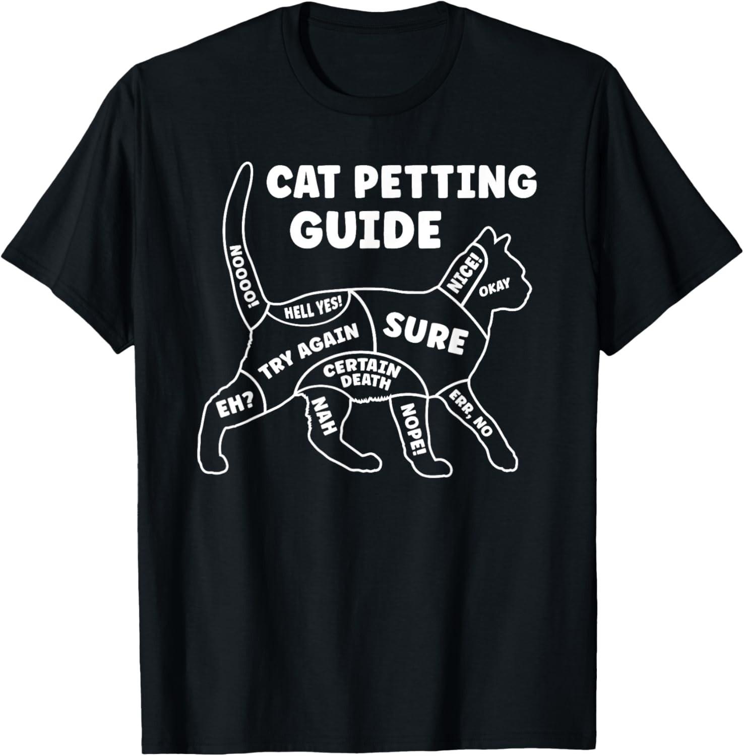 Funny Cat Petting Guide for Pet Owners and Kitty Lovers T-Shirt for Men Women S разноцветный