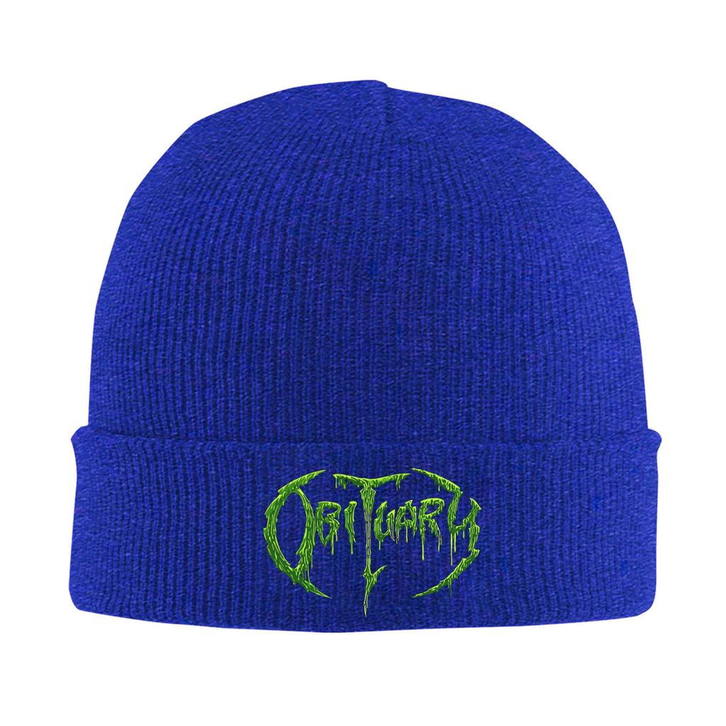 Vuxen Dödsannons Bandlogotyp Death Metal Trucker Varm Stickad Mössa Vinterstickad Mössa Huvudbonad Skullies Mössor Hip Hop-Mössor för Unisex