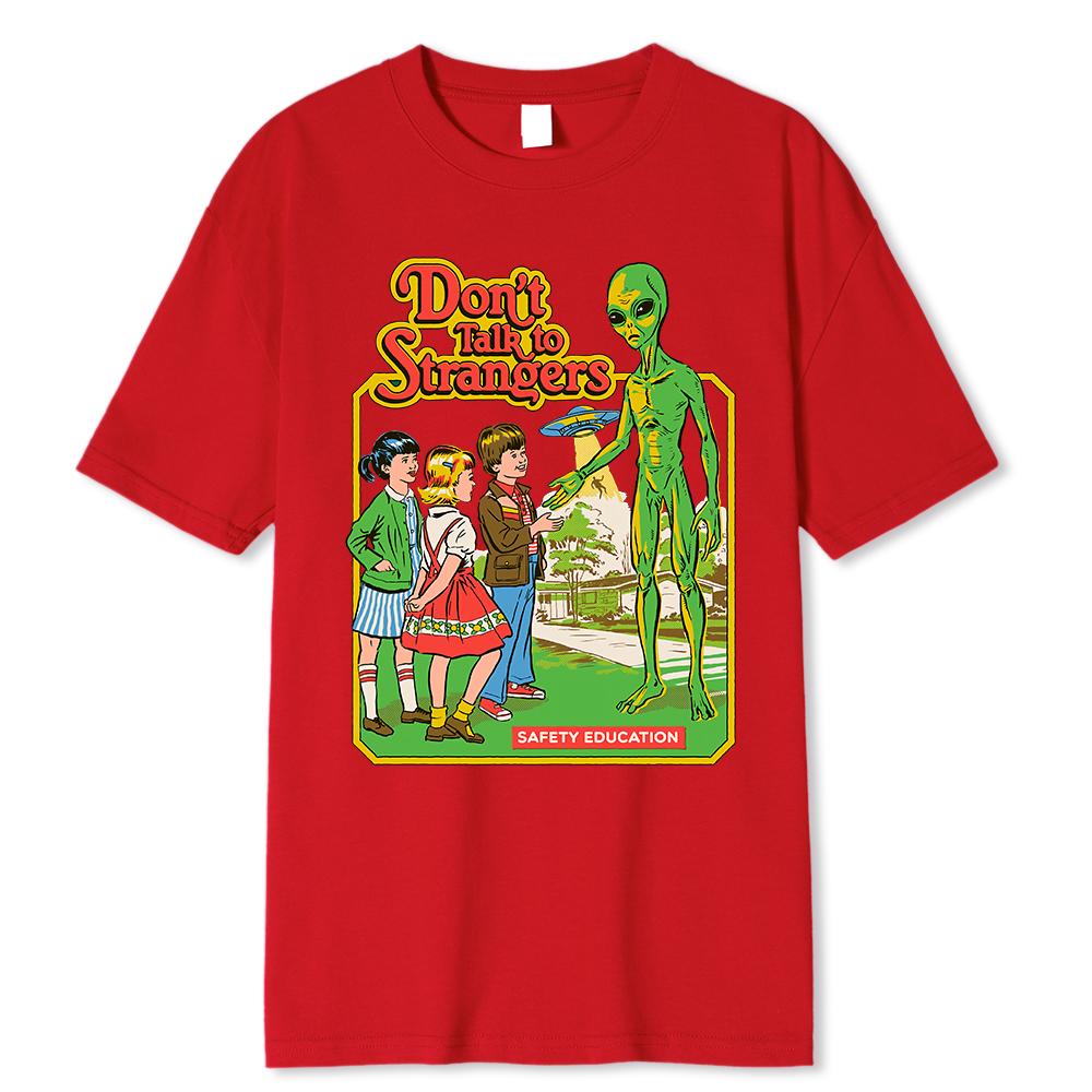 Horror Comic Series Don'T Talk To Strangers Safety Education Men T Shirts Fashion Cotton Shirt Loose T-Shirt Summer Soft Tshirt