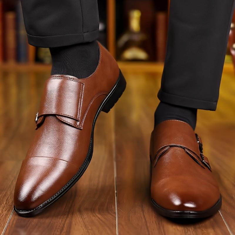 Fashion New Designer Monk Strap Loafers For Men Black Brown Wedding Party Dress Business Shoes Formal Footwear Zapatos Hombre