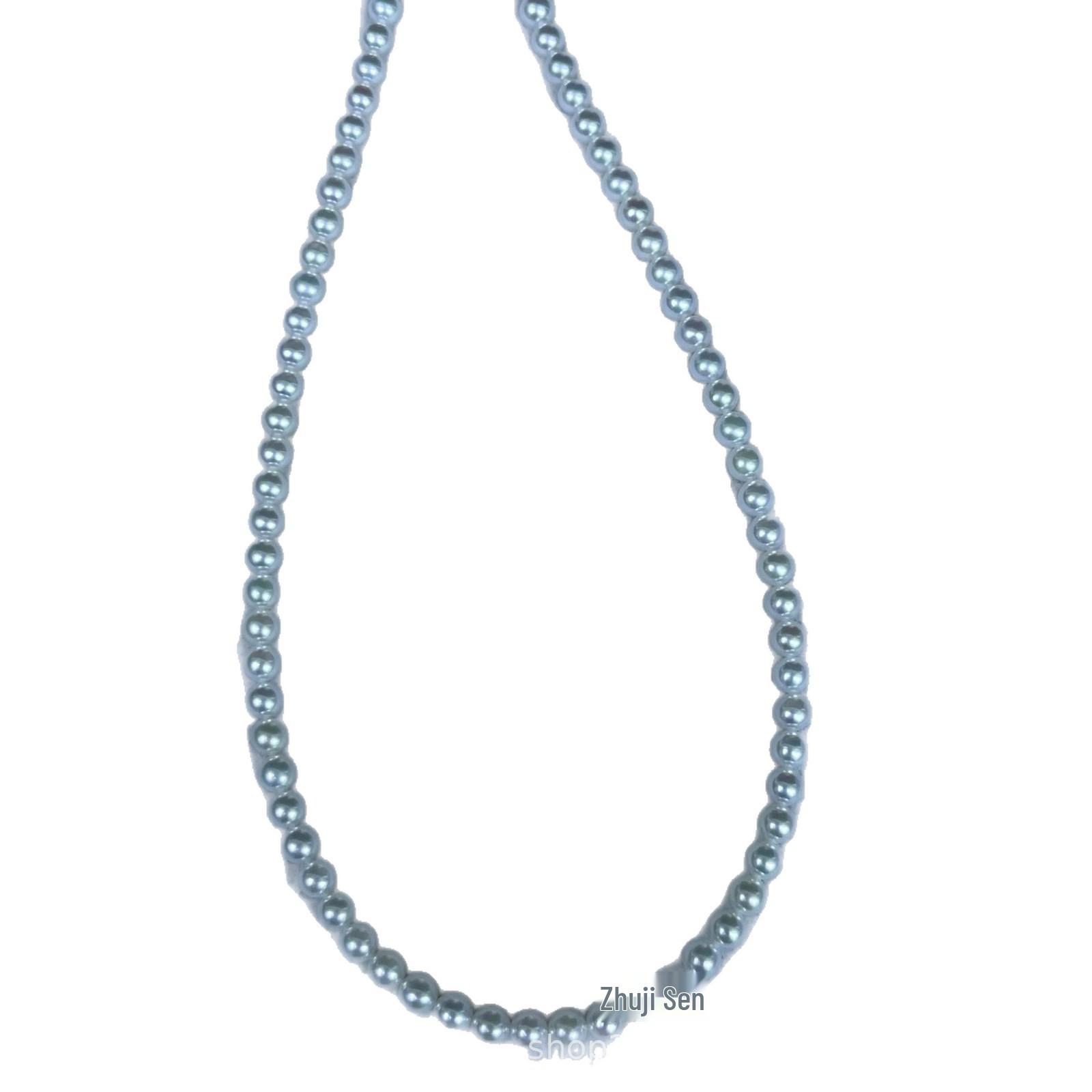

Zhuji Natural Freshwater Pearl Aurora Choker - Round, Stylish, Versatile Baby Pearl Necklace 3-4mm Near Flawless Aurora Round