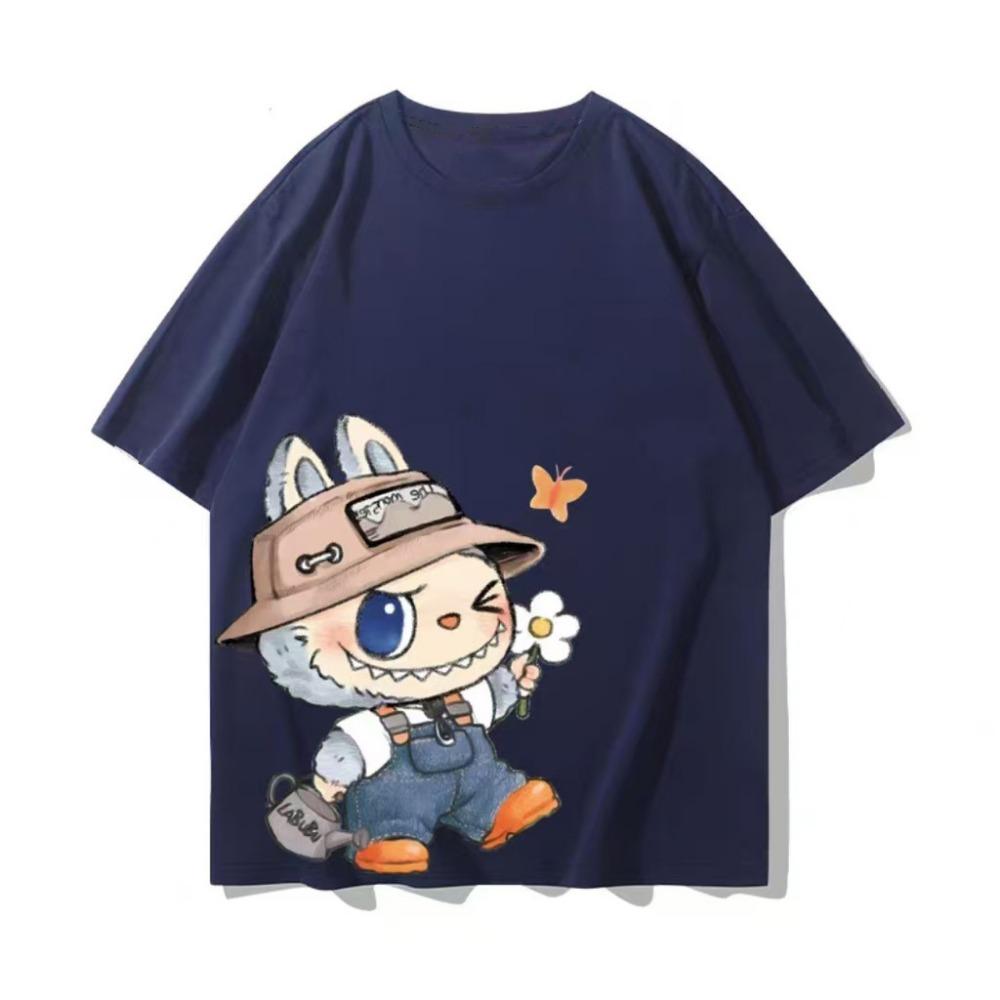 Summer Loose Unisex Style Short-sleeved T-shirt Men/women LABUBU Printed Top