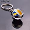 Key Holder Soccer Bag Pendant Glass Ball Keychain Tennis Keychain Basketball Keychain Ball Keyring