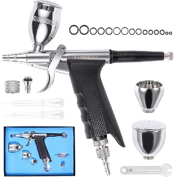 Uouteo Airbrush Trigger Gun Air Brush Gun with 0.3 Mm Needles 7CC &10 CC Cup for Painting