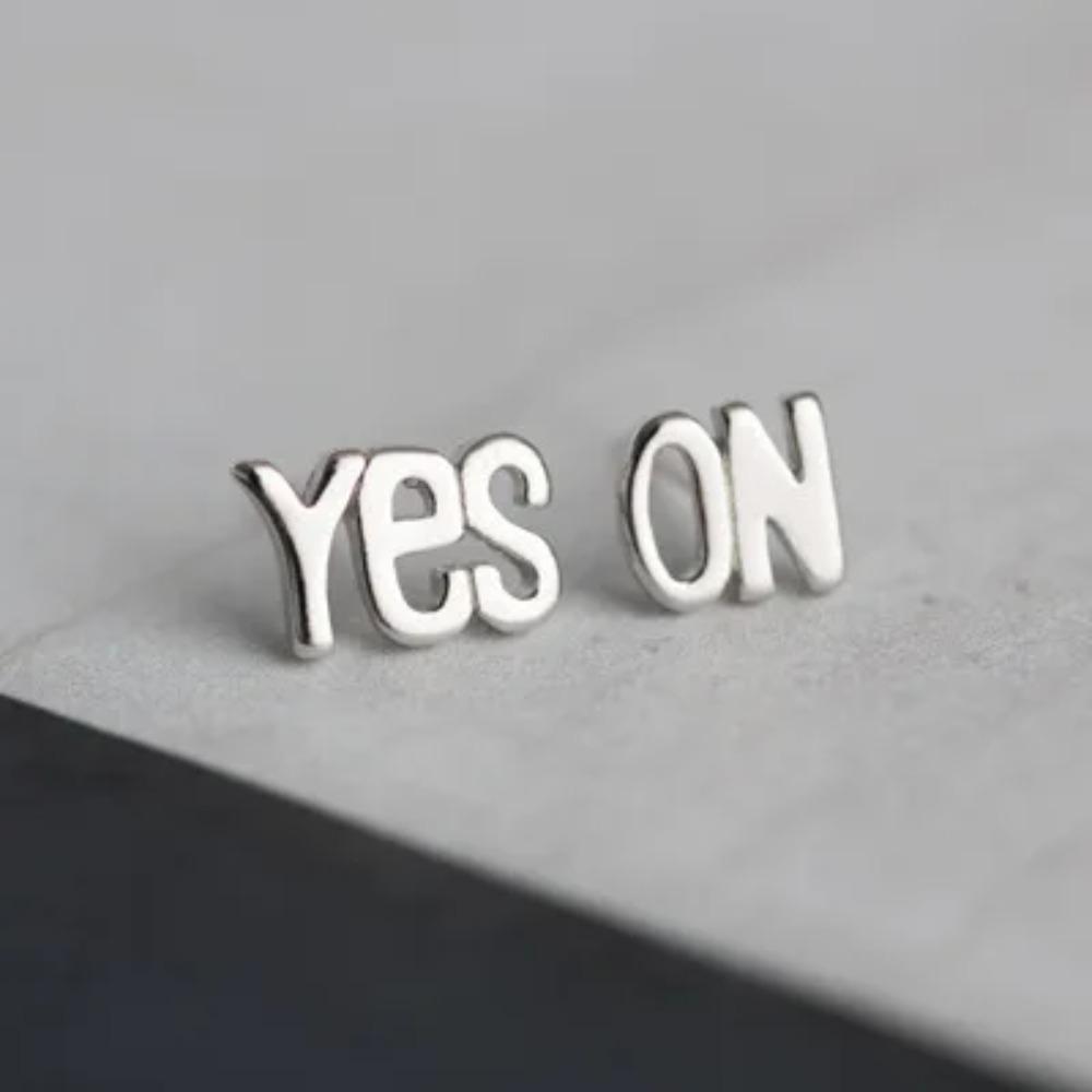 Silver Plated Korean Style Stud Earrings for Women Creative Ear Hole Design Allergy Free Fine Jewelry Accessories