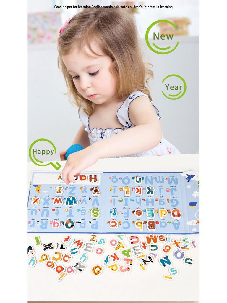Magnetic Phonics Toy: 26 Uppercase & Lowercase Letter Cards for Kids' Early Learning & Word Practice