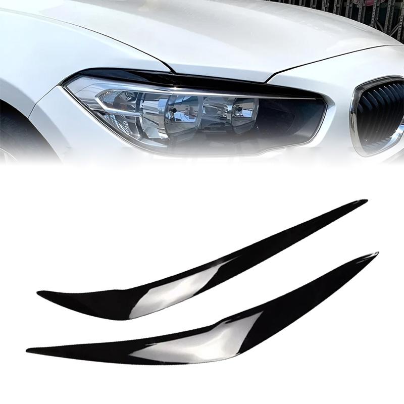 Front Headlight Eyelid Eyebrow Trim Headlight Eyebrow Eye Lid Protection Decoration for BMW 1 Series F20 F21 2015-2019 Stickers