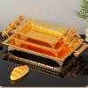 Fruit Plate Iron Fruit Serving Tray Rectangle Party Tray with 2 Handle Veggie Candy Tray for Table Dessert Snack