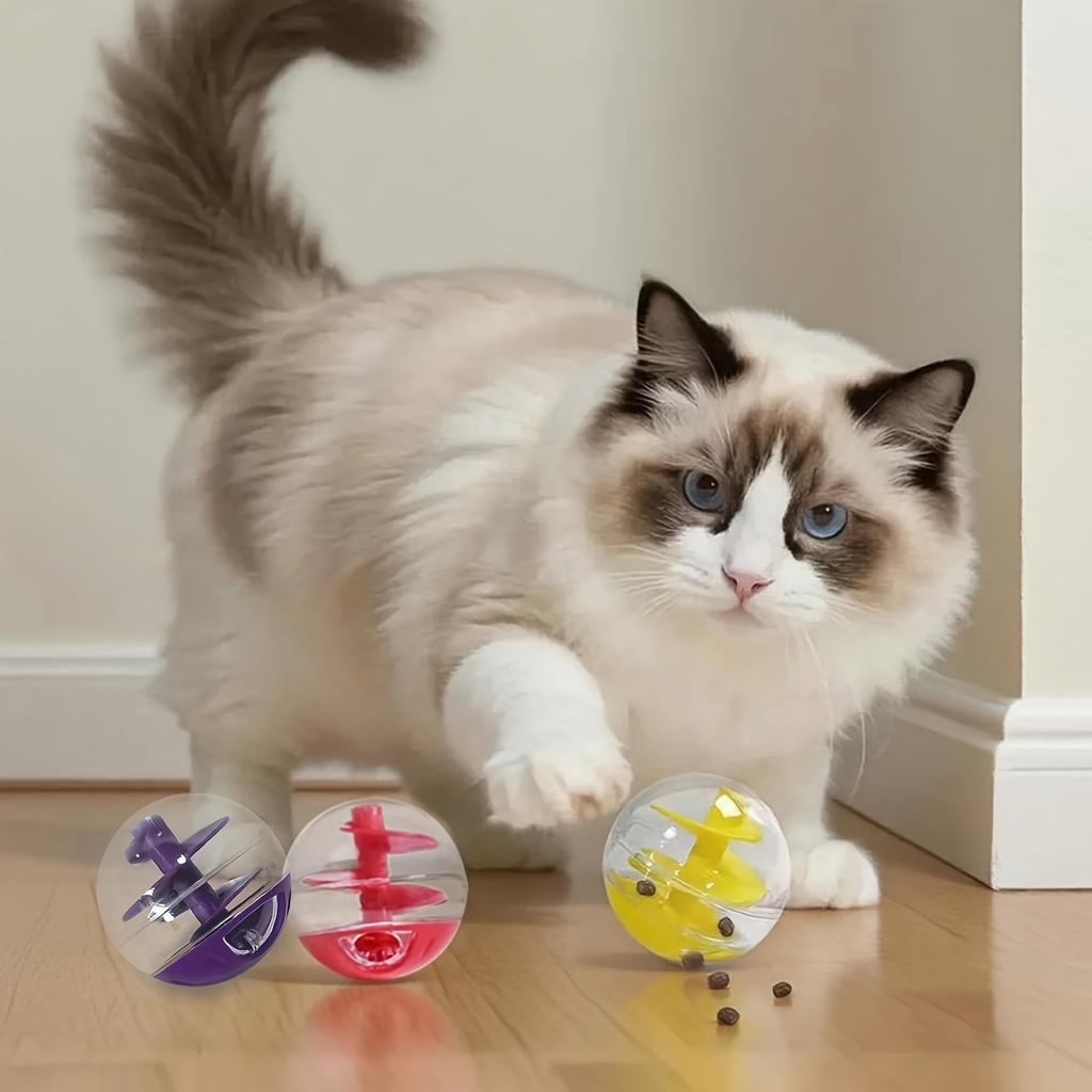 Pet Spiral Treat Dispenser Ball Toy for Cats, Red Treat Dispenser Ball