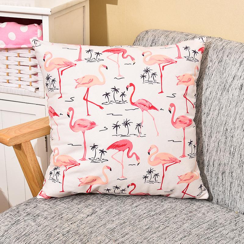 Small Fresh Flamingo American Pastoral Nordic Style Pillow Set Car Sofa Cushion Pillow Cover Does Not Include Pillow Core