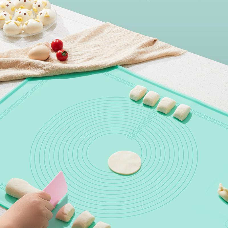 Large Size Silicone Kneading Pad Non-Stick Surface Rolling Dough Mat With Scale Kitchen Cooking Pastry Sheet Oven Liner Bakeware