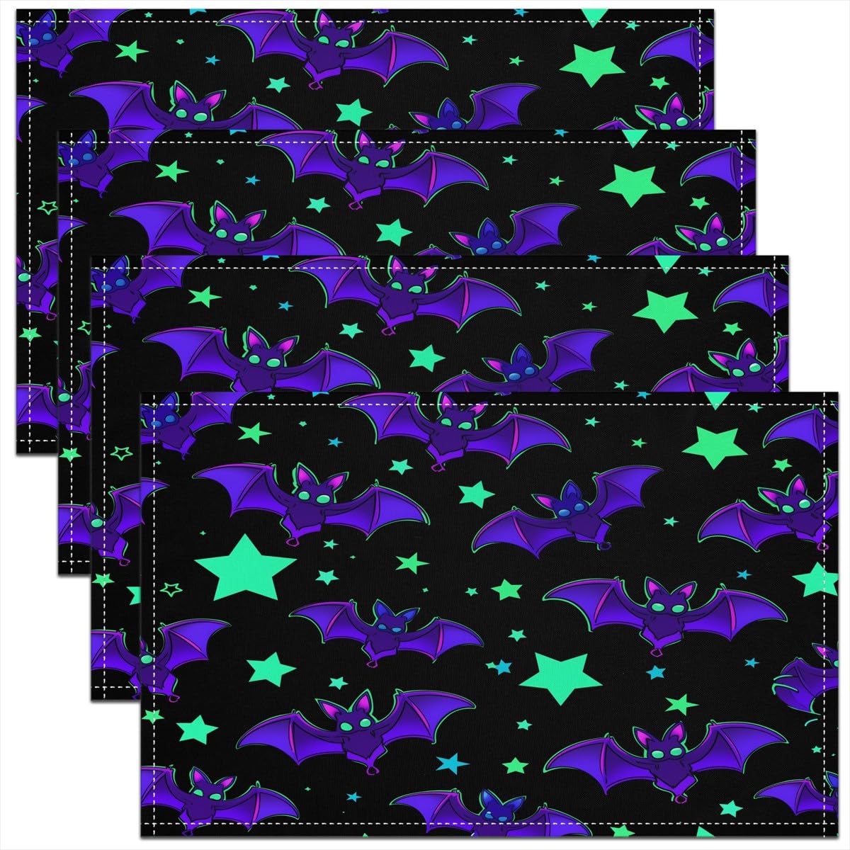 

Purple Pumpkin Table Mats Placemat 12 x18 Halloween Placemats Set of 4 Evil Pumpkin Placemats Dining Table Indoor Outdoor Kitchen Decor 4pcs-12x18
