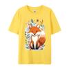 Fox Worship Cute Fox Leaves T Shirts April Fool Day Tops Shirts Short Sleeve For Unisex High Quality Premium Cotton Tshirts