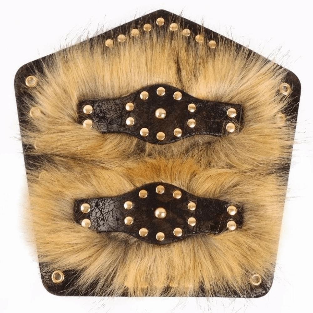 Adjustable Viking Wrist Guards Three-Strap Faux Fur Wrist Guard Stage Performance