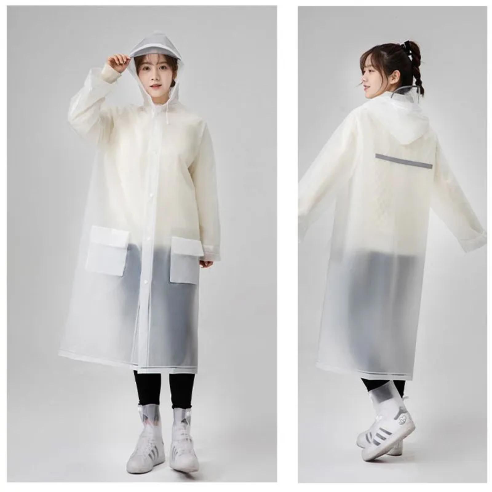 

Походный защитный дождевик Модный взрослый мужской и женский толстый дождевик из ЭВА XL белый