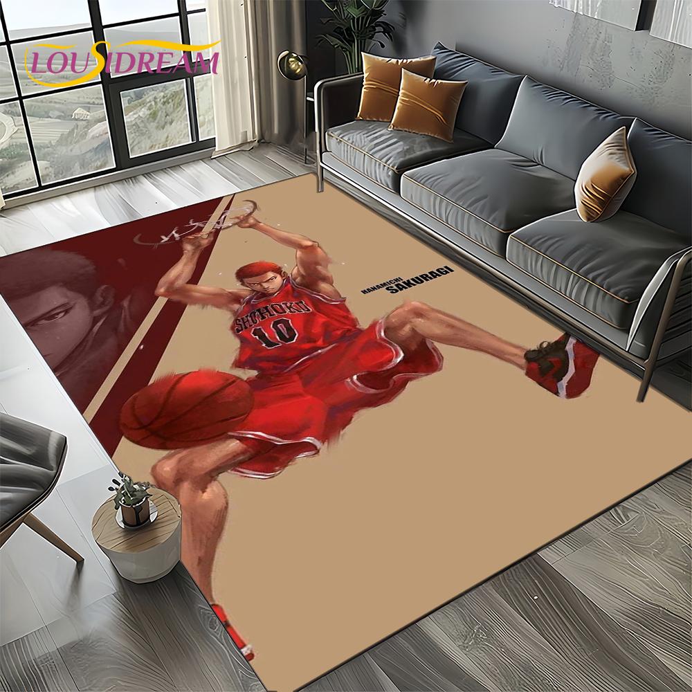 2025 New Cartoon Slam Dunk Anime Basketball Carpet Rug for Bedroom Living Room Home Sofa Decoration,kid Play Decor Floor Mat