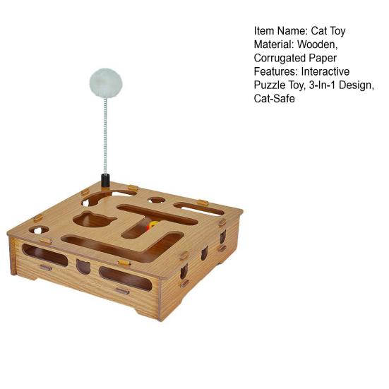 Cat Scratch Maze Box Cats Nail File 3 in 1 Enrichment Box Interactive Self-Play Cats Puzzle Toy for Indoor Cats Entertainment And Mental Stimulation