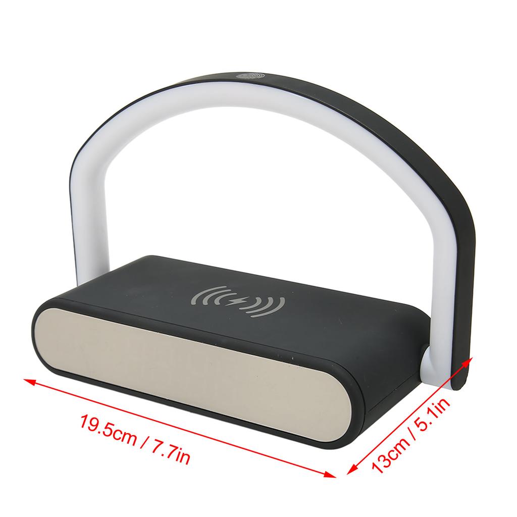 Wireless Charging Alarm Clock Two Levels Adjustment Night Light Multifunction Digital Alarm Clock for Bedroom