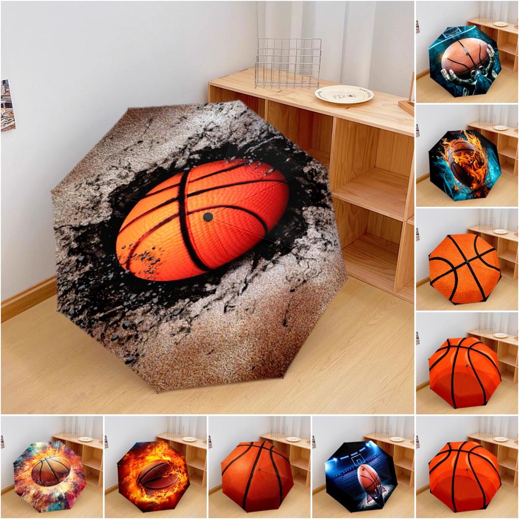 1 Stück Basketball Sport Regenschirm Tragbarer Faltregenschirm Eisenrahmen Loch Rippenstruktur Outdoor Heim Regenschirm A8