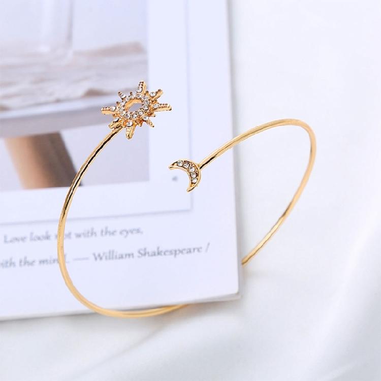 Arm Cuff Rhinestones Delicate Golden/Silver Armlet Armband Adjustable Bangle