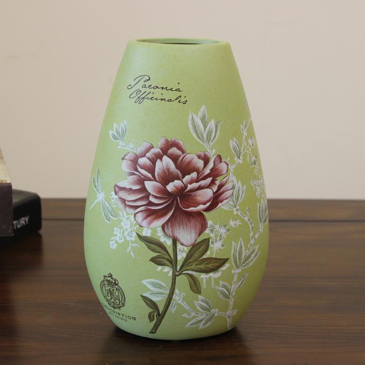 Керамическая ваза в стиле кантри, креативная европейская ретро настольная ваза, декоративная ваза для серванта для цветочных композиций