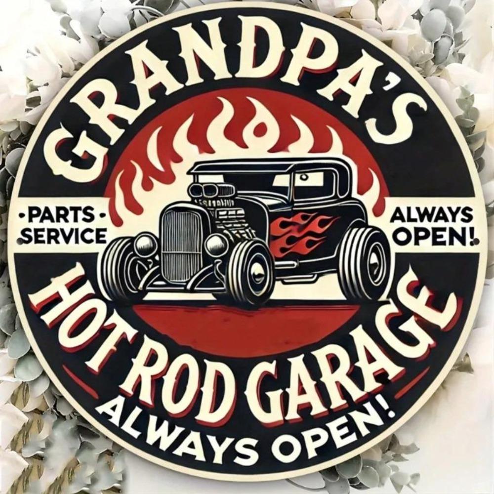 Hot Rod Car Metal Wall Art Vintage Garage Decor Rustproof Aluminum Sculpture