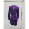 Women's elegant solid color long-sleeved V-neck sexy short dress clothes sale