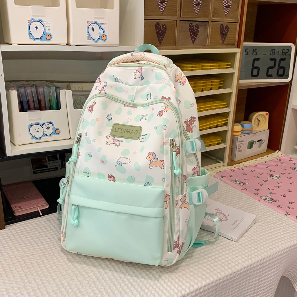 Schoolbagins high-value backpack female cute cartoon middle and high school student schoolbag large capacity small fresh backpack