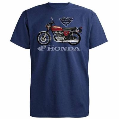 Honda Mens and Womens Tshirt Summer Brand Cotton Sports Tee Honda CB 450 Shortsleeved Spring Autumn Motorcycle Cycling Top
