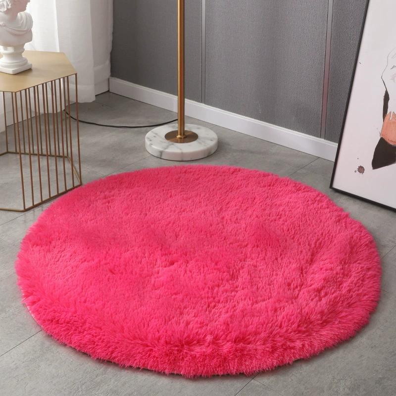 1Pcs Soft Plush Round Rug for Bedroom Home Decor Fluffy Shag Circle Area Rugs Kids Room Classroom Nursery Living Room Decor