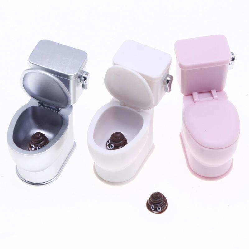 Interactive Flushing Sound Mini Toilet For Dollhouses 1/12 Scale Bathroom Set Detailed Simulation Home Decors Accessory
