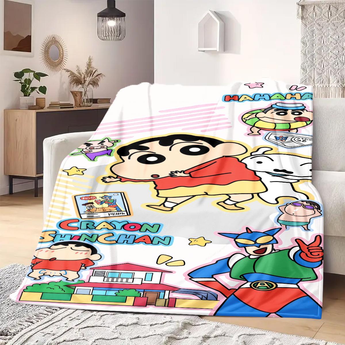 

Shinchan Anime Print Blanket Warm Comfortable Flannel Blanket Suitable for Bedrooms, Sofas, Beds, Chairs, Picnics, Travel 75x90cm