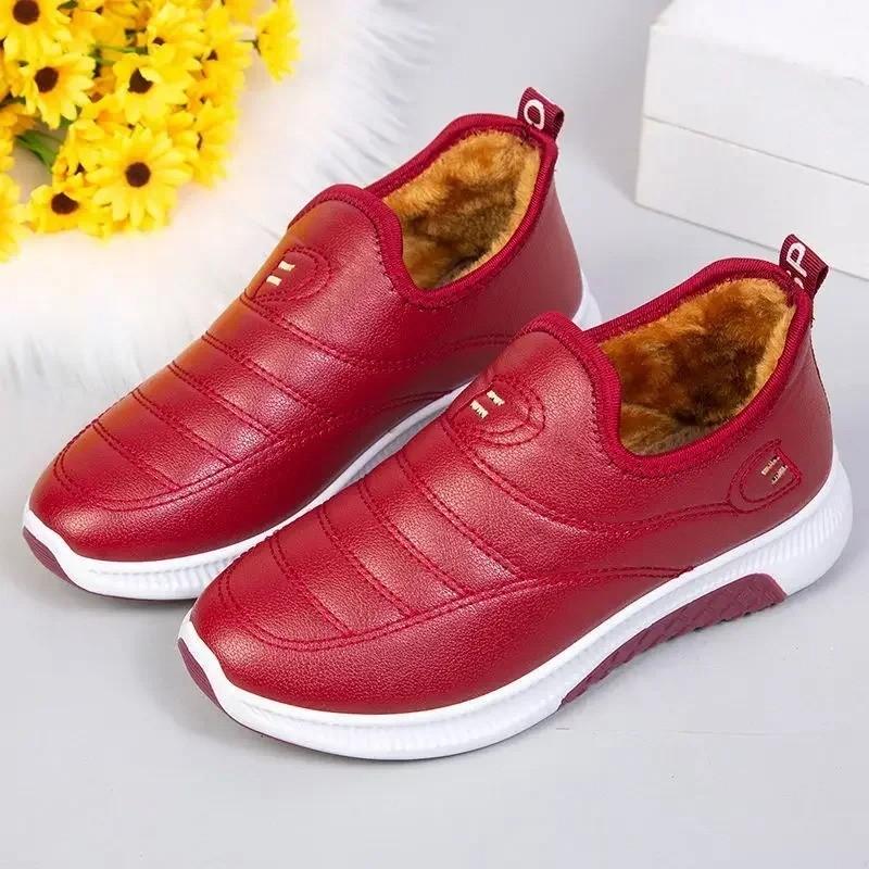 Fashion Strawberry Cute Shoes Women Boots Shoes Winter Boots Snow Booties Black Platform Shoes Ankle Boots Plush Warm Botas