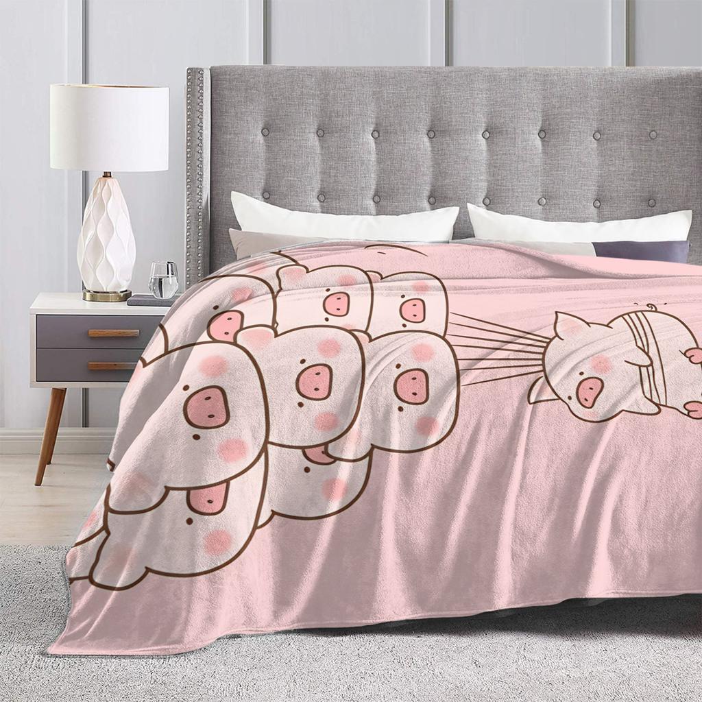 L-Lulu Pig Blanket Quality Warm Soft  Throw Blanket Autumn Boy Girl Outdoor Funny Bedspread