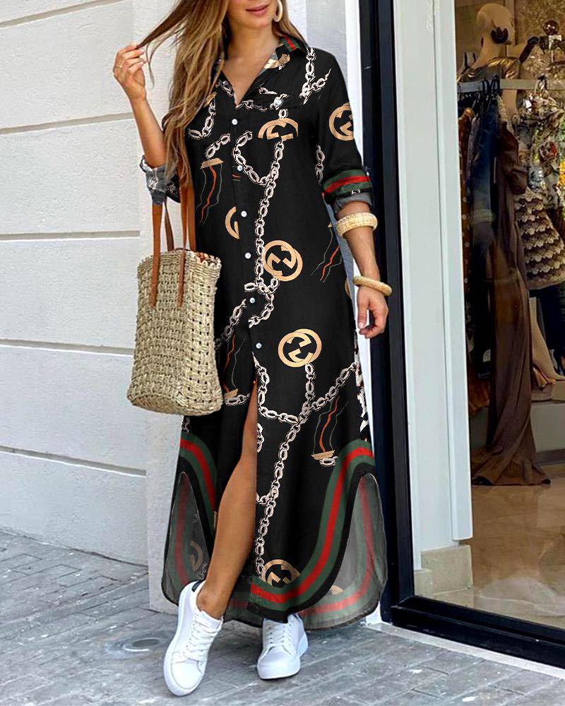 2025 Autumn Fashion Long Sleeve Shirt Dress, S-5XL, Large Stock