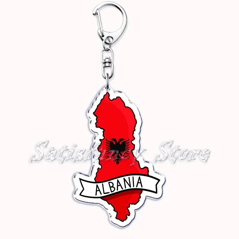 France Scotland Country Maps with Name Acrylic Keychains Keyring for Accessories Bag Pendant Key Chain Ring Jewelry Friend Gifts
