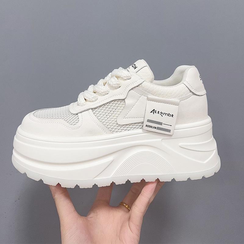 2025 Spring Little White Shoes Women's Thick Sole Heightening Small Size Heightening Sports Women's Shoes Casual Muffin Baseplate Shoes