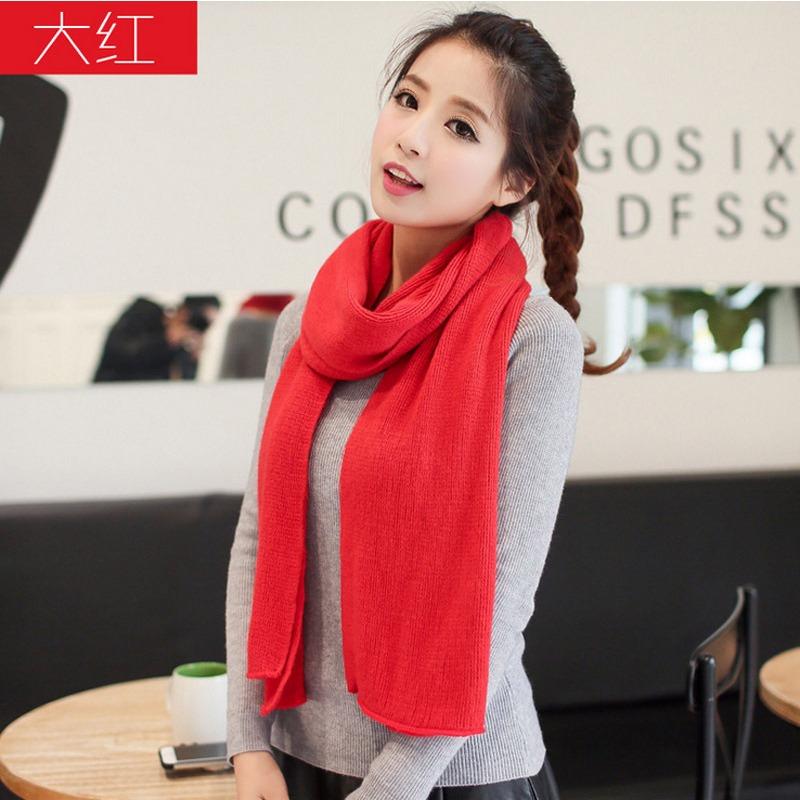 Autumn and Winter New Solid Color Imitation Cashmere Couple Scarf Thickened Warm Flat Scarf