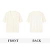 [ELLE] Elle Cardigan Knit Women's Summer French Style Elegant Short Sleeve Casual Original Stylish Commuter Wear Trendy EZ63772 (JP, Alphabet, M)