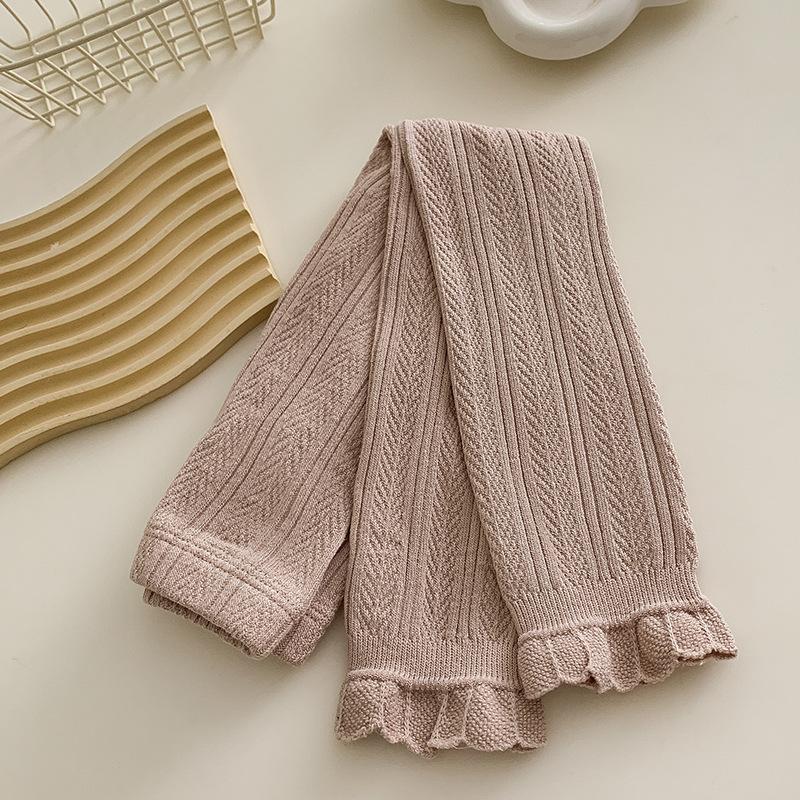 

Весенние и осенние тонкие леггинсы для девочек с рисунком в виде пшеничных зерен, однотонные детские леггинсы, укороченные брюки, брюки для девочек L/105-120cm розовый