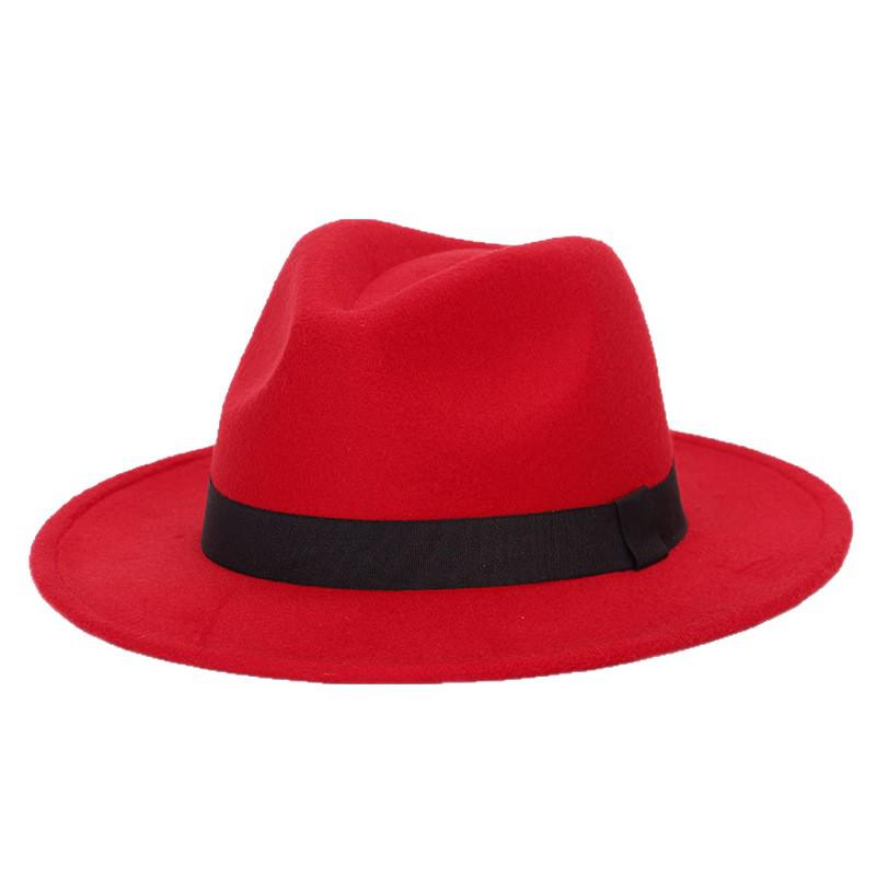 Fedora Unisex Vintage de Ala Ancha - Estilo Europeo y Americano Otoño/Invierno Sombrero de Fieltro de Lana Sintética