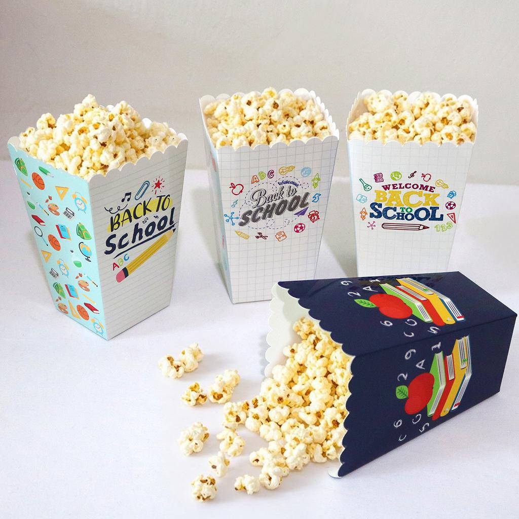 School Season Baked Goods Packaging Box Back To School Season Classroom Party Disposable Popcorn Box Customized Leisure
